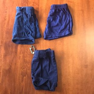 12 months boys blue shorts bundle - 3 pairs